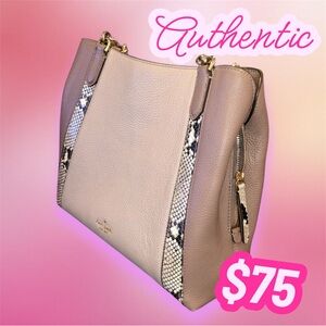Kate Spade Taupe and Snake Print Shoulder Bag
